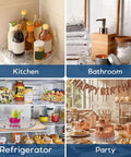 Small 4 Inch Acrylic Lazy Susan Rotation Organizer For Kitchen Countertop Cabinets Spice Rack Makeup And Cake Decorating Storage Spins Smoothly With Ball Bearing in various uses: kitchen, bathroom, refrigerator, and party setting.