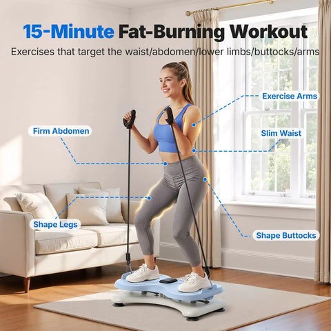 Get Shredded Core Workouts On Noiseless Waist Twister Machine featuring digital counter for sculpted abs in home workout setup.