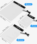 5 Pack Clear Waterproof Dry Bags For Camera, Phone, Maps And More With Lanyard, sizes labeled large, medium, and small, on white background