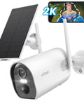 Wireless Outdoor Security Camera With 2K Solar Power, Spotlight And Siren, AI Motion Detection, 3MP Color Night Vision