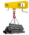 Universal Forklift Lifting Hook With Swivel Head And Two L Screws Built Like A Tank To Handle 4800 Pounds Of Heavy Gear, lifting black steel pipes.