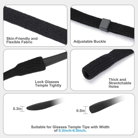 Sunglasses Strap Set For Men And Women Adjustable Eyewear Cord Lanyard With Anti Slip Ear Hooks detailed close-up features