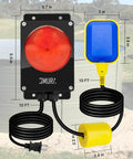 Heavy Duty Sump Pump Alarm High Water Level Alert 110dB IP67 Waterproof For Indoor Outdoor Use Loud Flood Warning With Red LED Indicator Easy Mount Durable Alarm System For Basement Protection, 5.5 in