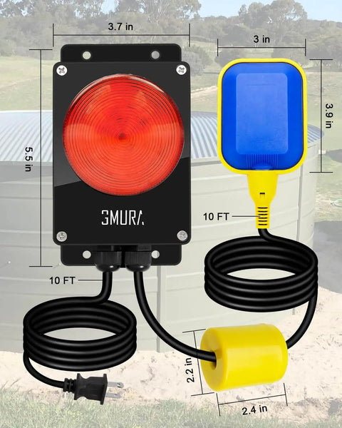 Heavy Duty Sump Pump Alarm High Water Level Alert 110dB IP67 Waterproof For Indoor Outdoor Use Loud Flood Warning With Red LED Indicator Easy Mount Durable Alarm System For Basement Protection, 5.5 in