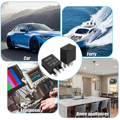 Heavy Duty 4 Pin 12V 30A Automotive Starter Relay For Smooth Circuit Control And Under Hood Power Upgrades With Quick Short Circuit Cutoff