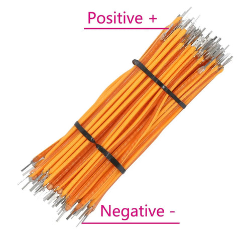 100 Pack LED Filament Diode Edison Bulb Accessories Flexible Filament Strands For DIY Lighting Projects DC3V 2200K Warm Yellow Lit