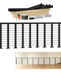 No Hassle Black Cable Railing Kit 28 To 32 Feet Surface Mount 36 Inch Deck Rail System with stainless steel cables and tools.