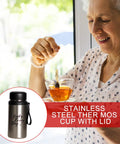 Insulated Water Bottle For On The Go Hydration 800ml Stainless Steel Flask with cup and lid.