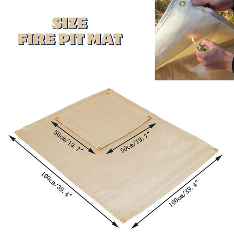 40 Inch Fire Pit Mat For Deck And Grill, Fiberglass Insulated Under Stove Pad, fireproof mat dimensions with hand testing heat resistance