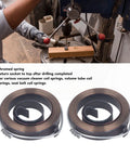 Two Piece Drill Press Quill Spring Set No Fuss Replacement Metal Recoil Return Spring For Bench Drills displayed with machine setup