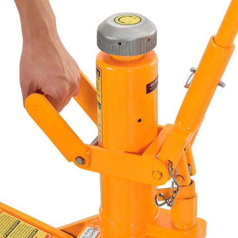 Heavy Duty Hydraulic Forklift Jack With Removable Handle, 8800 Lb Capacity, Lifts Up To 16 Inches, showing close-up of handle