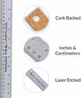 Heavy Duty Stainless Steel Ruler 24 Inch With Cork Backing, Long Lasting Straight Edge For Crafting