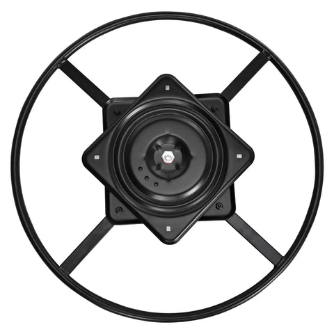 24 Inch Heavy Duty Steel Swivel Base With 360 Degree Rotation And 10 Inch Square Mount Plate for gaming chairs, viewed from above.