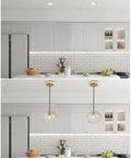 Recessed Can Light Conversion Kit For 5 Inch And 6 Inch Ceiling Fixtures With E26 Socket Plus White Round Ceiling Medallion Slick Pendant Hanging Light Upgrade Top Tier Room Refresh in kitchen with before and after views.