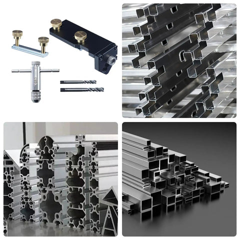 Top Shelf Aluminum Extrusion Tap Guide With Universal Multi Size Adapter for precision thread tapping and drill jig alignment.