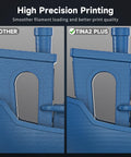 Comparison of high precision print quality with Tina2 Plus showing smoother layers vs other printer for precise 3D printing.