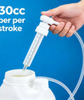 Heavy Duty 30Cc Hand Oil Transfer Pump For Gear Oil Differential Fluide And Antifreeze With Flexible Tubing Auto Fluid Kit in use, showing 30cc stroke capacity.