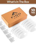 White Cup Drawer Pulls 3 Inch, 10 Pack Cabinet Handles For Cabinets And Drawers, showing 10 white pulls, screws, and box packaging