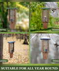 Double Capacity Tail Prop Suet Bird Feeder for Outdoor Hanging Made from Recycled Plastic Sturdy and Durable with Two Sided Wire Mesh Perfect for Woodpeckers and Clinging Birds Blue in seasonal settings