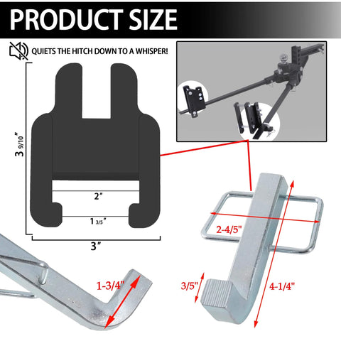 Beefy Dual Pack Snap L Pins For Weight Distribution Hitches, Four And A Quarter By One And Three Quarters Inch, Universal Fit