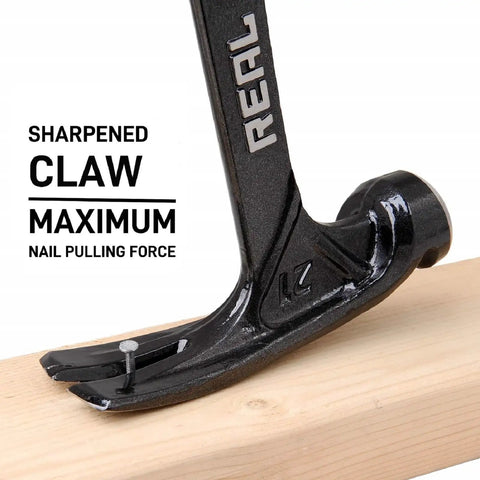 21 Oz One Piece Forged Milled Face Framing Hammer With Rip Claw 0517 Black Beefy High Carbon Steel claw removing nail from wood