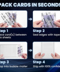 All In One Trading Card Shipping Kit With 200 Card Protectors, 100 Self Seal Bubble Mailers, 420 Card Sealing Stickers illustration