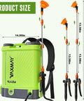 4 Gallon Battery Powered Backpack Sprayer For The Yard With 100 PSI Electric Garden Sprayer That Plays Nice With Makita 18V Batteries, telescopic wand, five nozzles, green tank, and adjustable straps shown.
