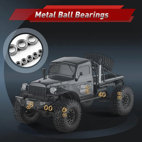 Atlas S One Tenth RC Crawler Four By Four Beast Off Road Rock Truck with metal ball bearings close-up