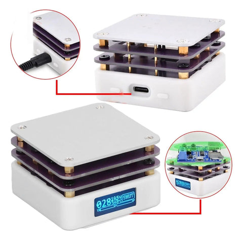 65W 20V SMD Preheating Soldering Station With OLED Display, Compact Hot Plate For PCB Rework, 56x56x35mm Thermostatic Pad