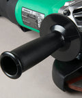 Close-up of Beefy 5-Inch Angle Grinder With 10.5 Amp Motor And 11,500 RPM, showing ultra-compact grip and paddle switch, Model G13SE3.