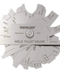 Stainless steel Metal Weld Fillet Gage Set 7 Piece For Fillet Leg And Throat Size Check One Eighth To One Inch With Metric And Imperial Increments