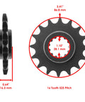 Golden O Ring Drive Chain And Sprockets Kit For Honda CBR600RR 2003 2006, side and front view of 16 teeth steel front sprocket