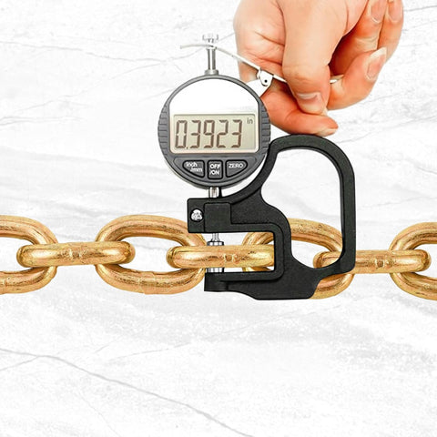 Measuring tool checking Rugged Tough As Nails Transport Binder Chain 5/16-3/8 Inch Heavy Duty Chains 5/16x10ft set
