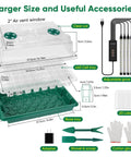 3 Pack Seed Starter Kit With Grow Light 120 Cell Seedling Tray Humidity Dome Indoor Grow Kit with detailed accessory display