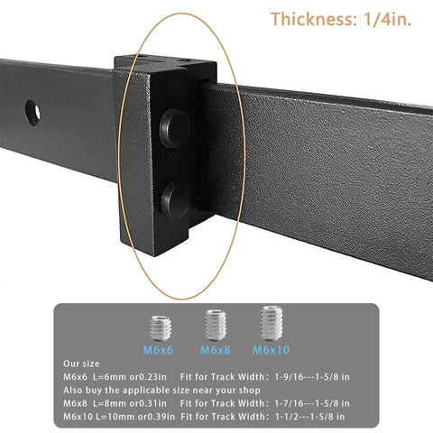 2 Pack Barn Door Stopper For Sliding Barn Door Flat Track Aluminium Alloy With Powder Coated Black Finish, focus on stopper fit
