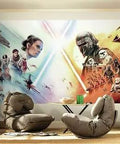 Star Wars The Rise Of Skywalker Blue Peel And Stick Wall Mural 10.5 Ft By 6 Ft Easy To Apply And Remove with Star Wars scene