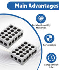 Precision Hardened Steel 2 4 6 Block Matched Pair Features 23 Heavy Duty Clamping Holes And.0003 Inch Accuracy setup blocks for machining tools