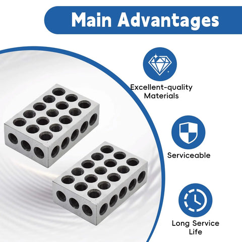 Precision Hardened Steel 2 4 6 Block Matched Pair Features 23 Heavy Duty Clamping Holes And.0003 Inch Accuracy setup blocks for machining tools