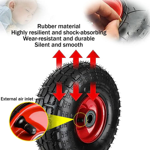Heavy Duty Caster Wheels With Top Plate Swivel Brakes For Carts, Workbenches And Furniture, close-up of rubber tread and air inlet