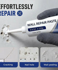 Wall Repair Paste Kit With Scraper And Nozzle Extender, Two 250g Tubes Quick Dry Mending Paste For Holes And Cracks, Multifunction Drywall Patch Up Kit For DIY Home Fix being applied to a wall.