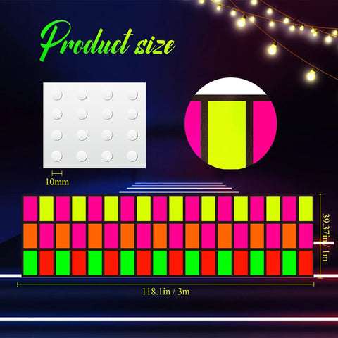 Disposable Neon Dance Floor Carpet Runner For Outdoor Parties And Weddings 118 By 39 Inches with adhesive dots shown