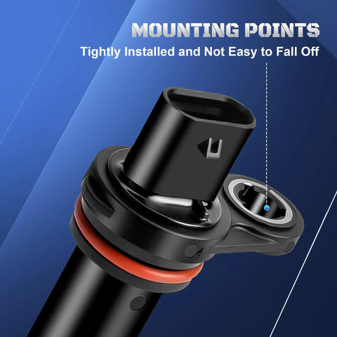 Crankshaft Position Sensor Replacement For Dodge Chrysler Jeep Journey Avenger Caliber Viper 2007-2017 2.4L 2.0L 8.3L 8.4L Ensures Accurate Timing Easy Install Reliable Start. black crankshaft position sensor with mounting points and orange seal