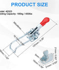 Beefy Two Pack Heavy Duty Toggle Latch Clamp 40323 M5 x 48mm Quick Release Pull Latches 400 Lbs Holding Capacity Galvanized Iron Hasp Clamps