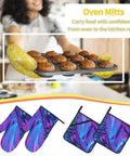 Hot Mess? No Way. These Abstract Fluid Oven Mitts And Pot Holders Bring The Heat With Super Cool 500 Degree Protection in kitchen.