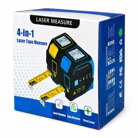 Badass 4 In 1 Laser Tape Measure Featuring Dual Axis Leveling And A Massive 328Ft Range With A Dependable 16Ft Tape Blade For Any Home Improvement Hustle