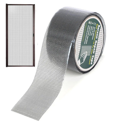 Heavy Duty Screen Repair Tape For Windows And Doors Self Adhesive Fiberglass Mesh Patch Waterproof roll and patch kit