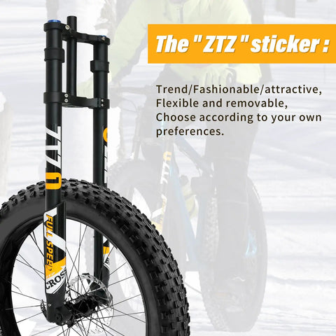 20 Inch Fat Tire Mountain Bike Fork With Beefed Up Inverted Air Suspension, 15x150mm Thru Axle, Double Crown Front MTB Fork