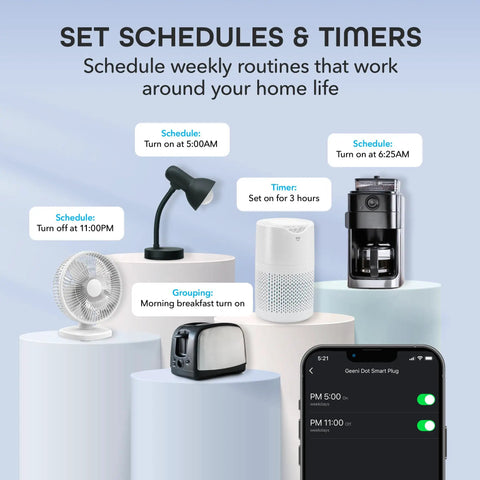 Dot Smart Plug With 2.4GHz WiFi, Compact Fire Resistant Outlet With Schedule And Timer, No Hub Needed, Voice Control With Alexa And Google Assistant, Remotely Control Lights And Appliances From Anywhere