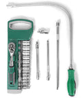 Go To 1/4 Inch Ratchet Socket Set 20 Piece With Extension Bar And Magnetic Pickup Tool, Chrome Vanadium Steel, top view