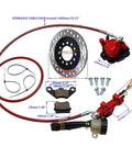 Rear Hydraulic Disc Brake Caliper System With Pads And Rotor For 150cc 200cc 250cc Dirt Bikes Quad ATV Go Kart Dune Buggy Red